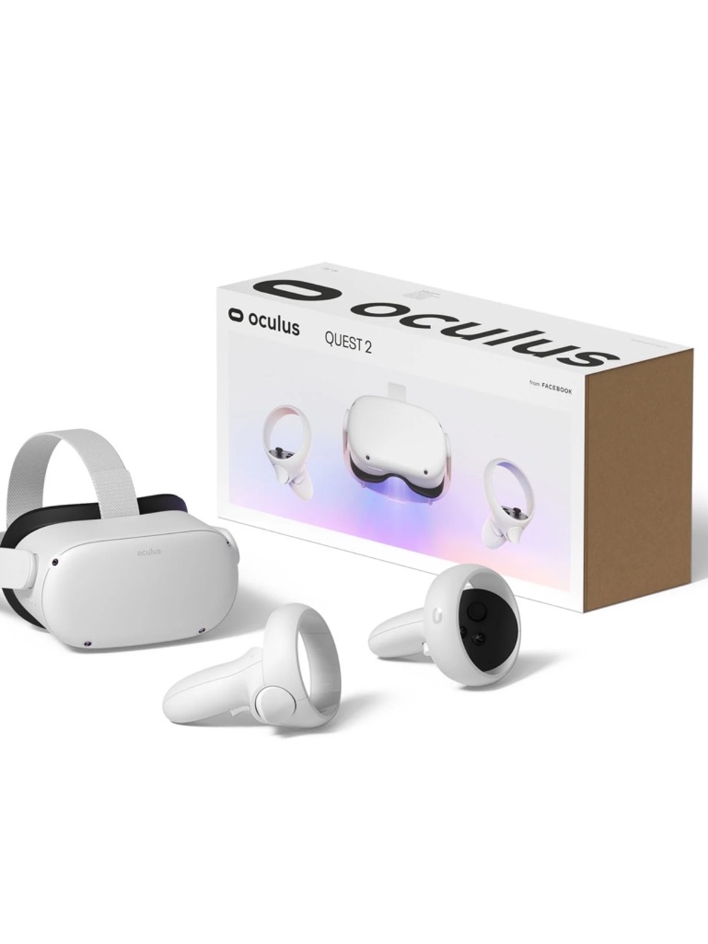 Oculus Quest 2 All-in-One VR Headset with White Controllers with Link Cable